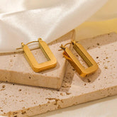 Earring Metal Twist Unusual Stainless Steel 18K Texture Gold Color YOS0333